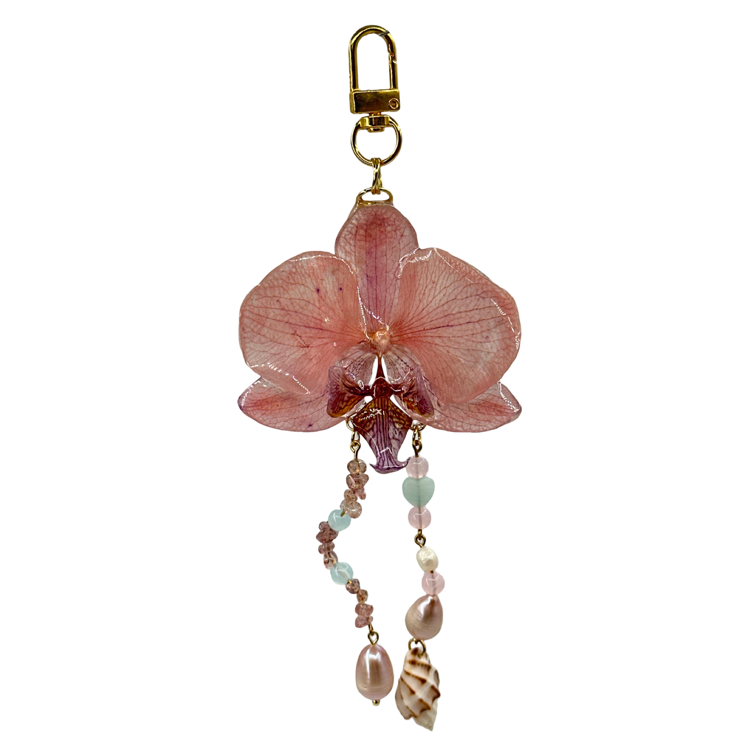 Seafoam princess orchid bag charm