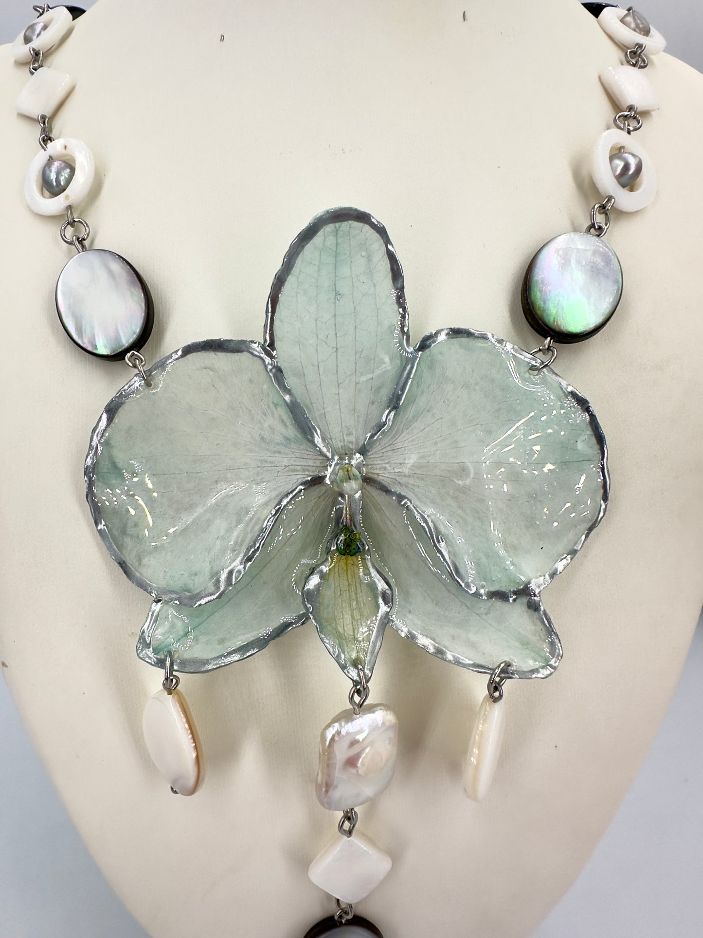 Aquatic orchid mermaid necklace