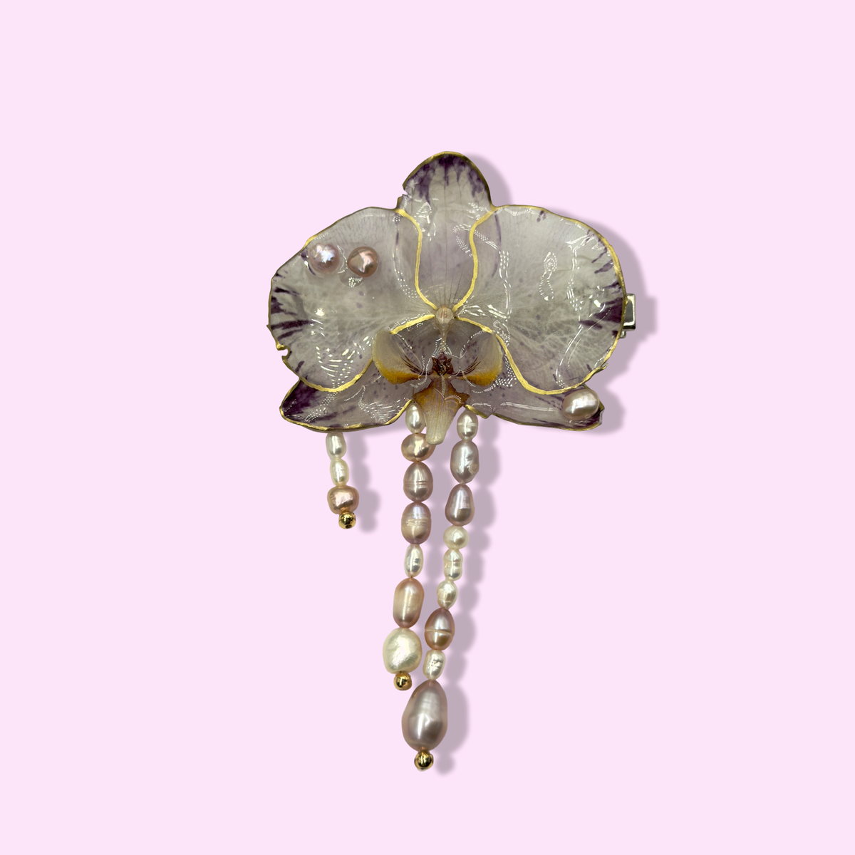 Selene orchid bag clip
