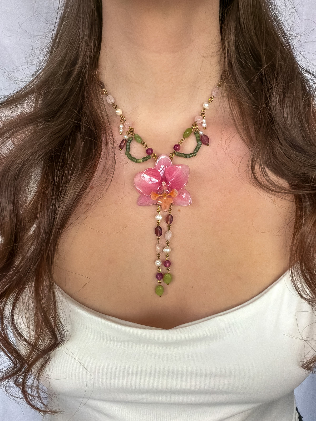 Rossetta orchid necklace