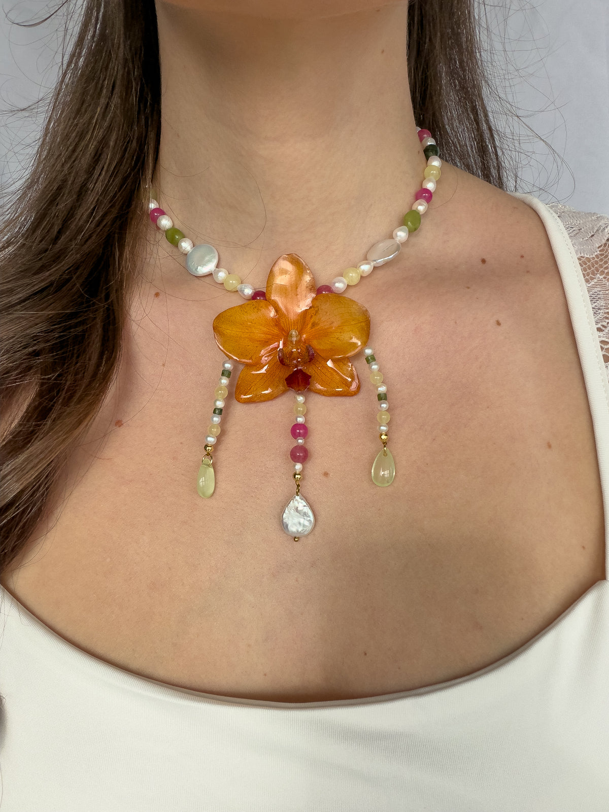 Astrielle orchid necklace