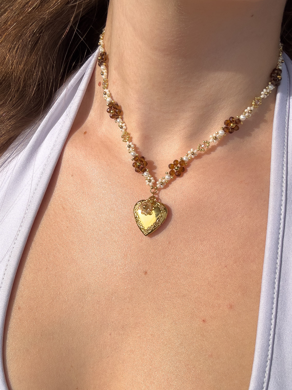 Magical flower autumn amulet necklace