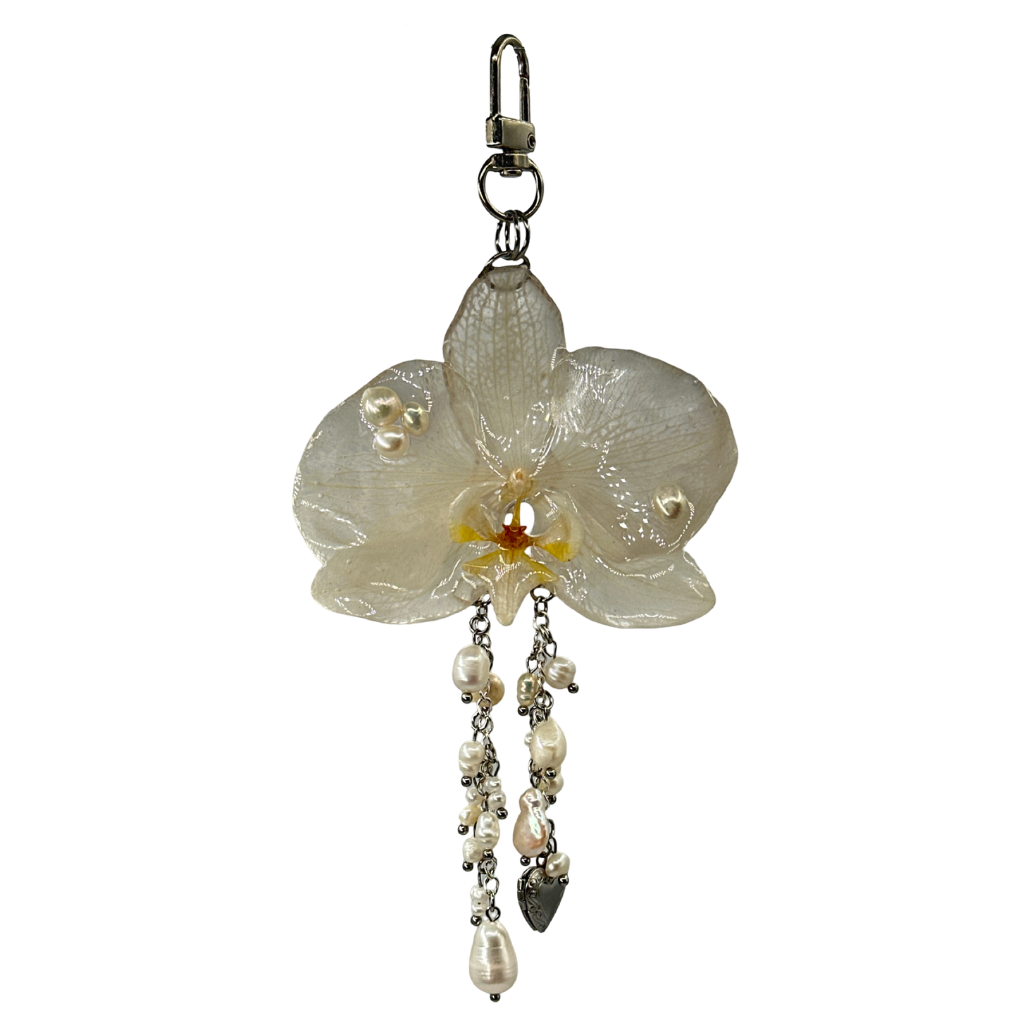 Pearl dream orchid bag charm