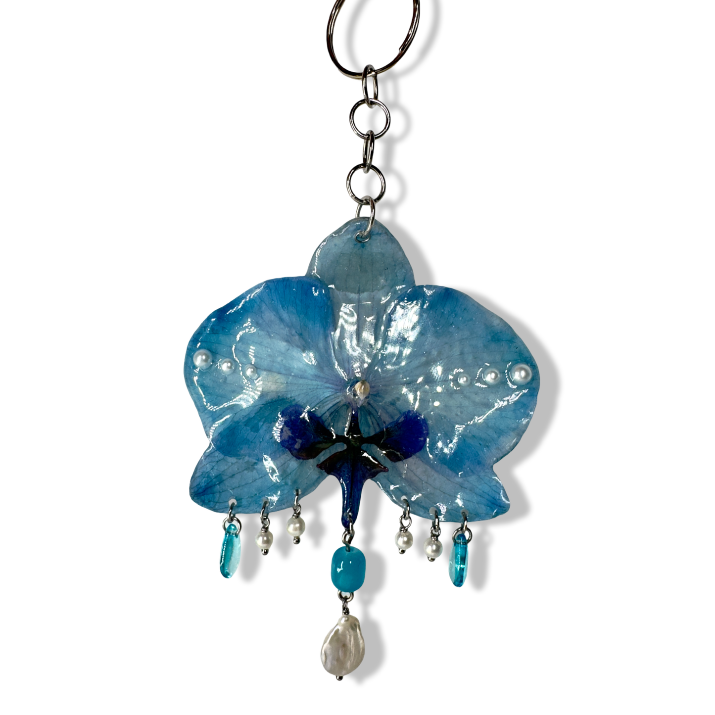 Aquatic orchid bag charm