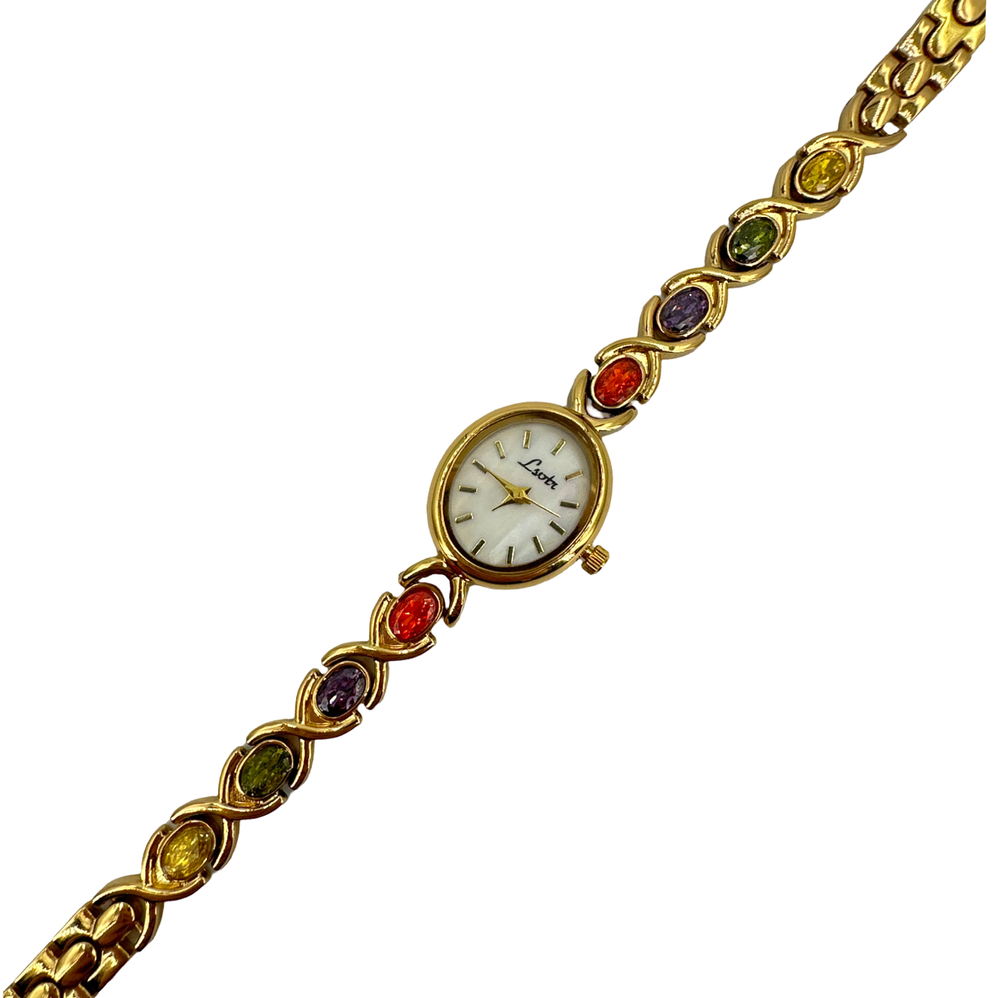 Autumn colours gemstones watch