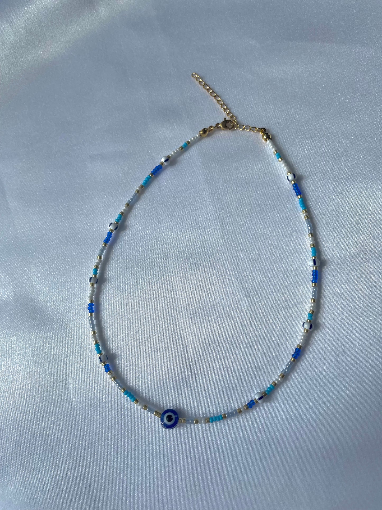 Summer blue eye necklace