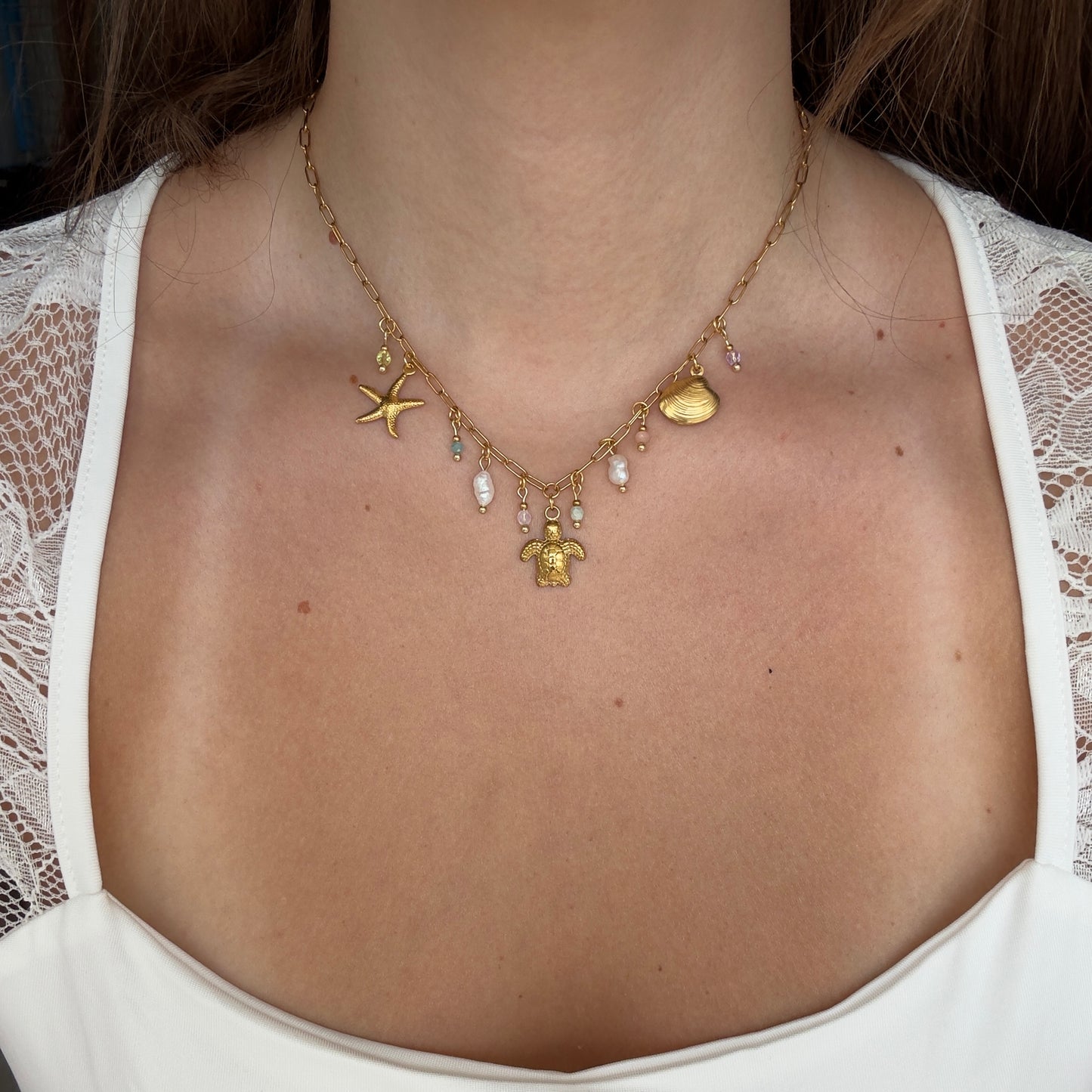 Turtle shells summer necklace