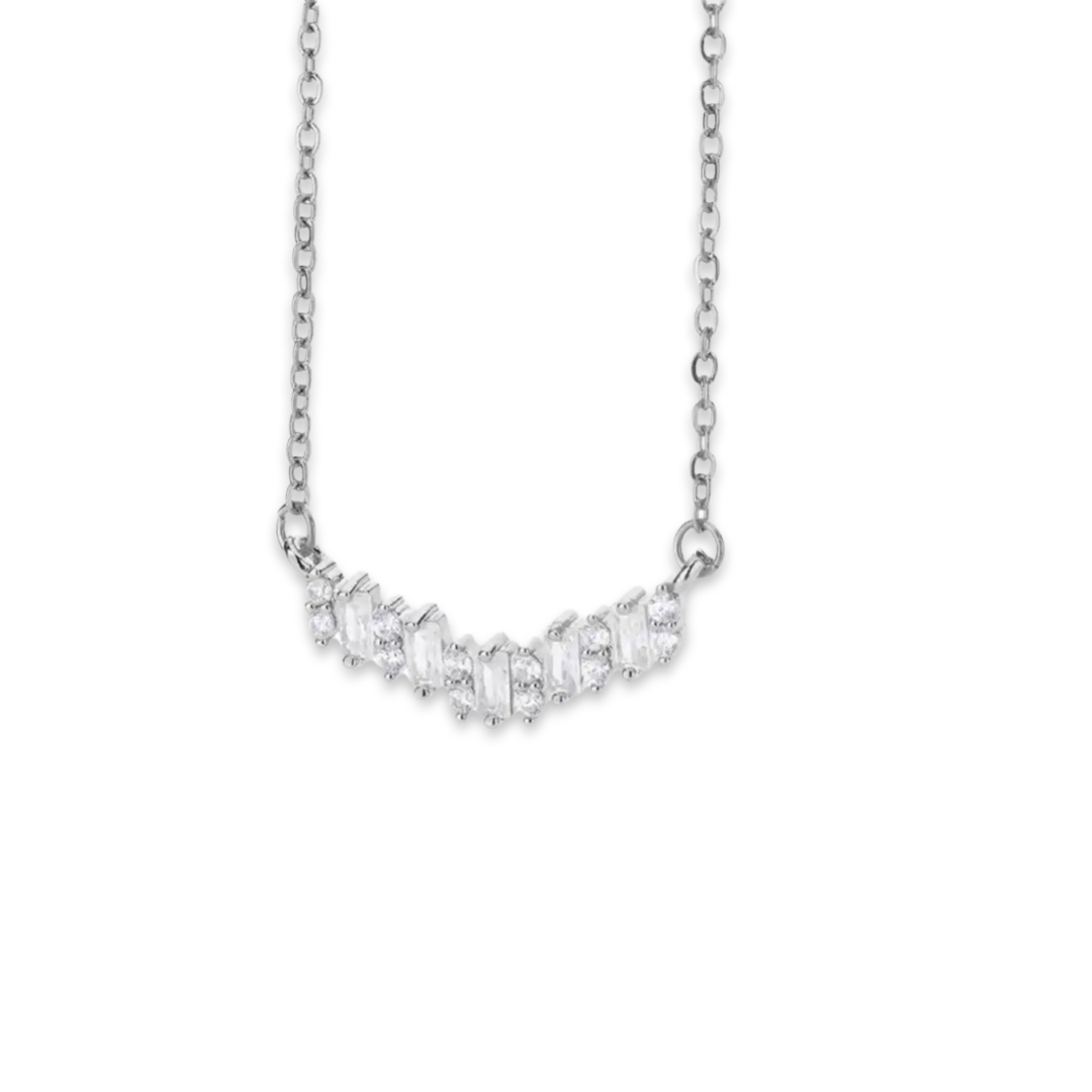 Sparkly rectangles zircon necklace