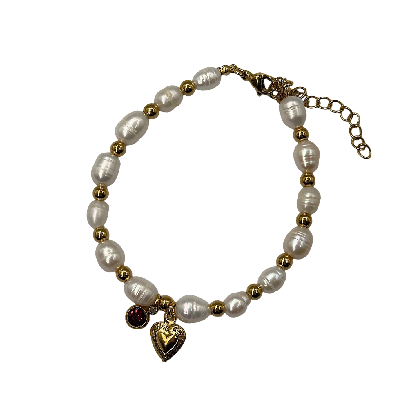Velvet heart pearl bracelet