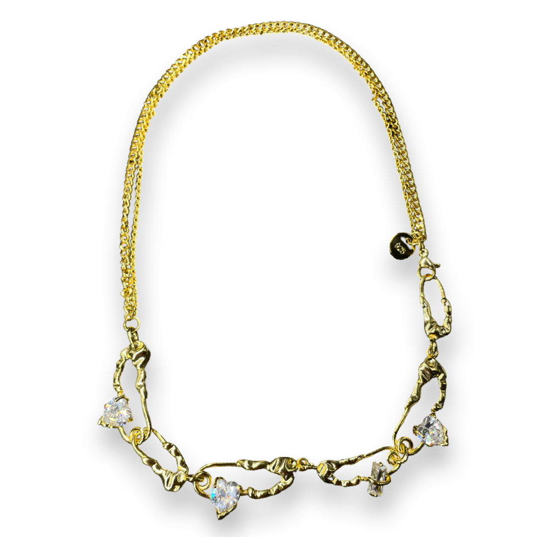 Pins heart necklace