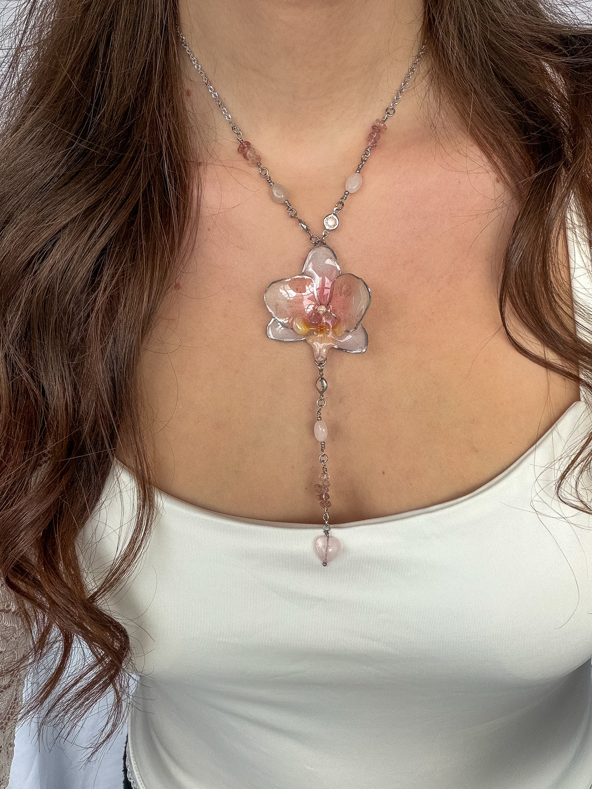 Briar rose orchid necklace