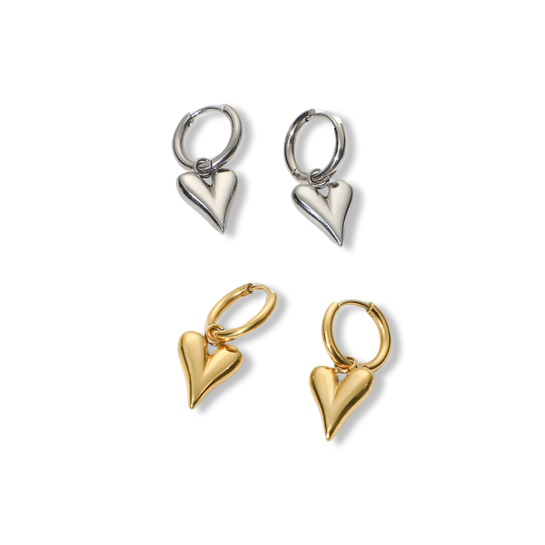 Heart hoops earrings