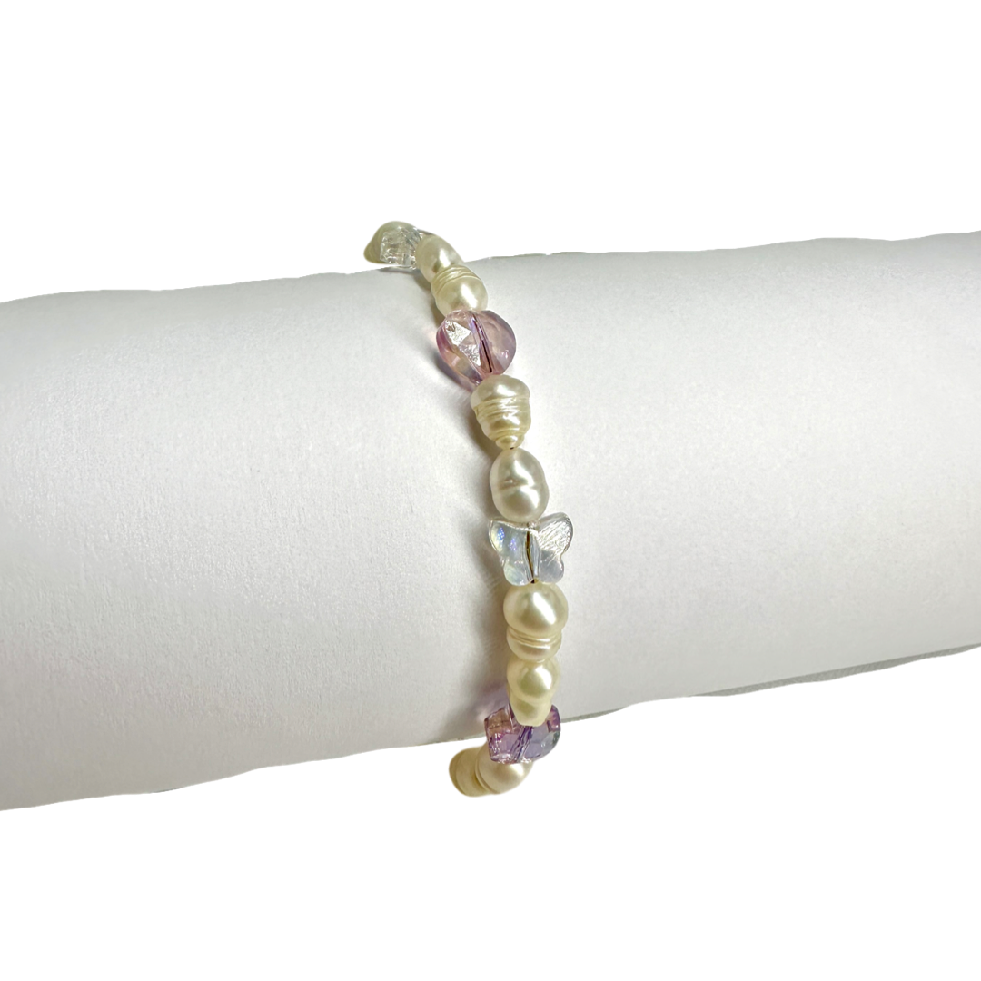 Glass beads cute ricepearl bracelet