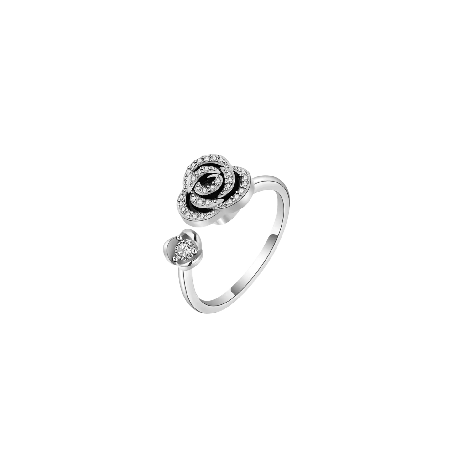 Sparkly rose anxiety spinning ring