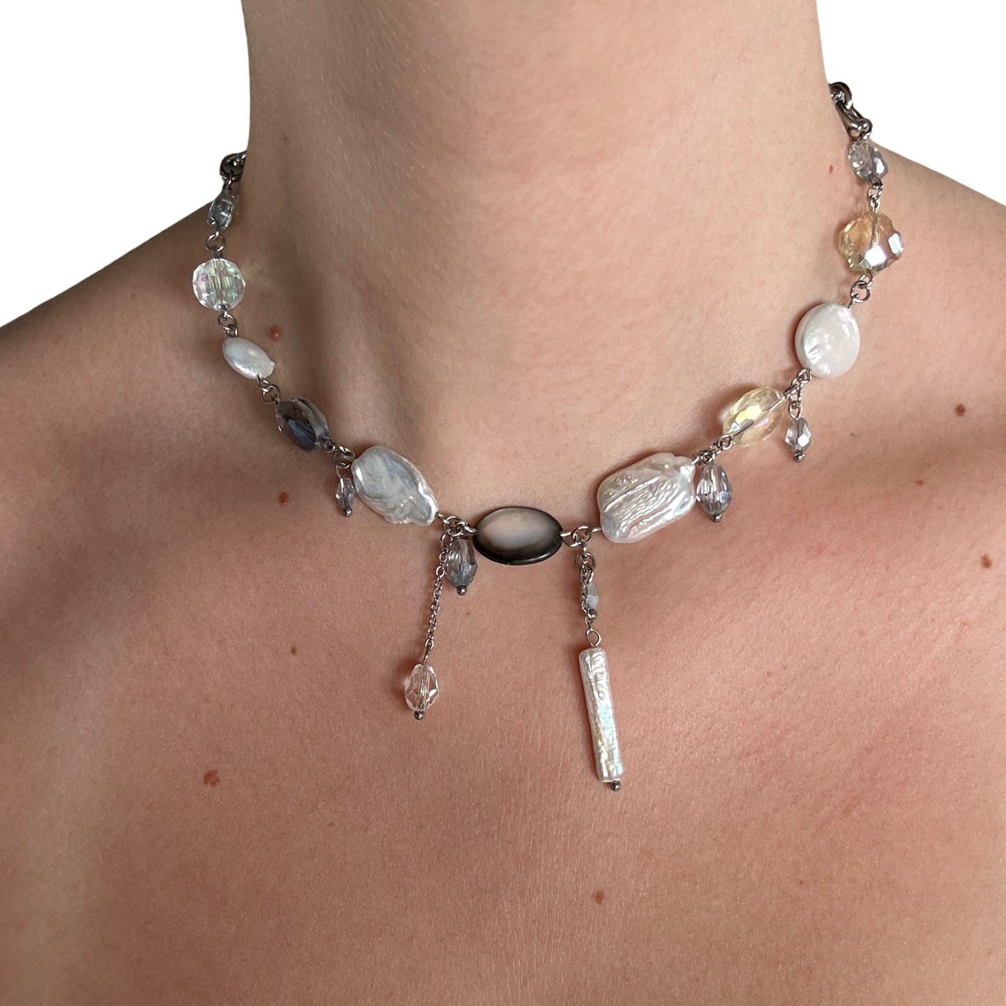 Galaxy pearl glass necklace (LIMITED EDITION)