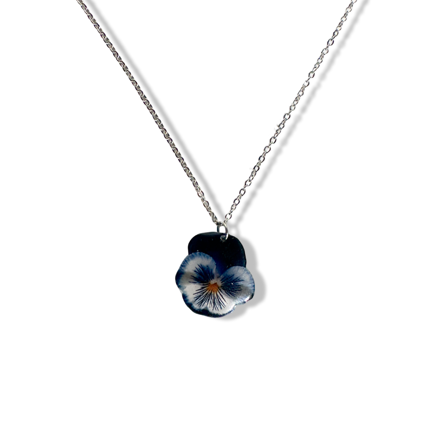 Acrylic pansy necklace