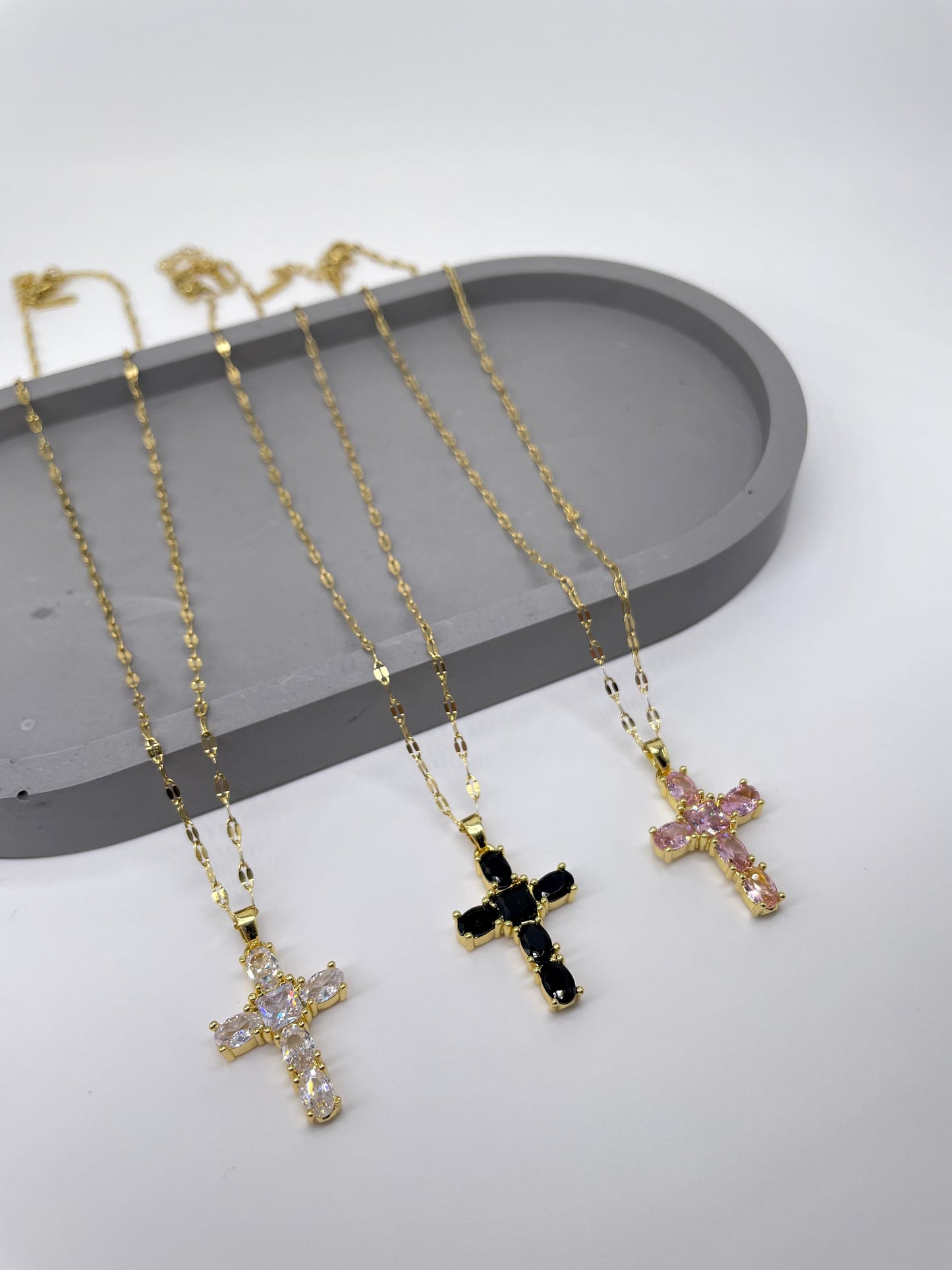 Sparkly diamond cross chain
