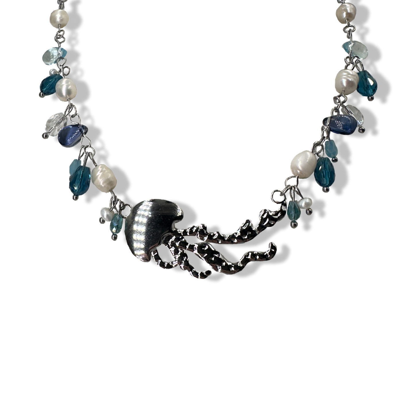Jellyfish water drops necklace