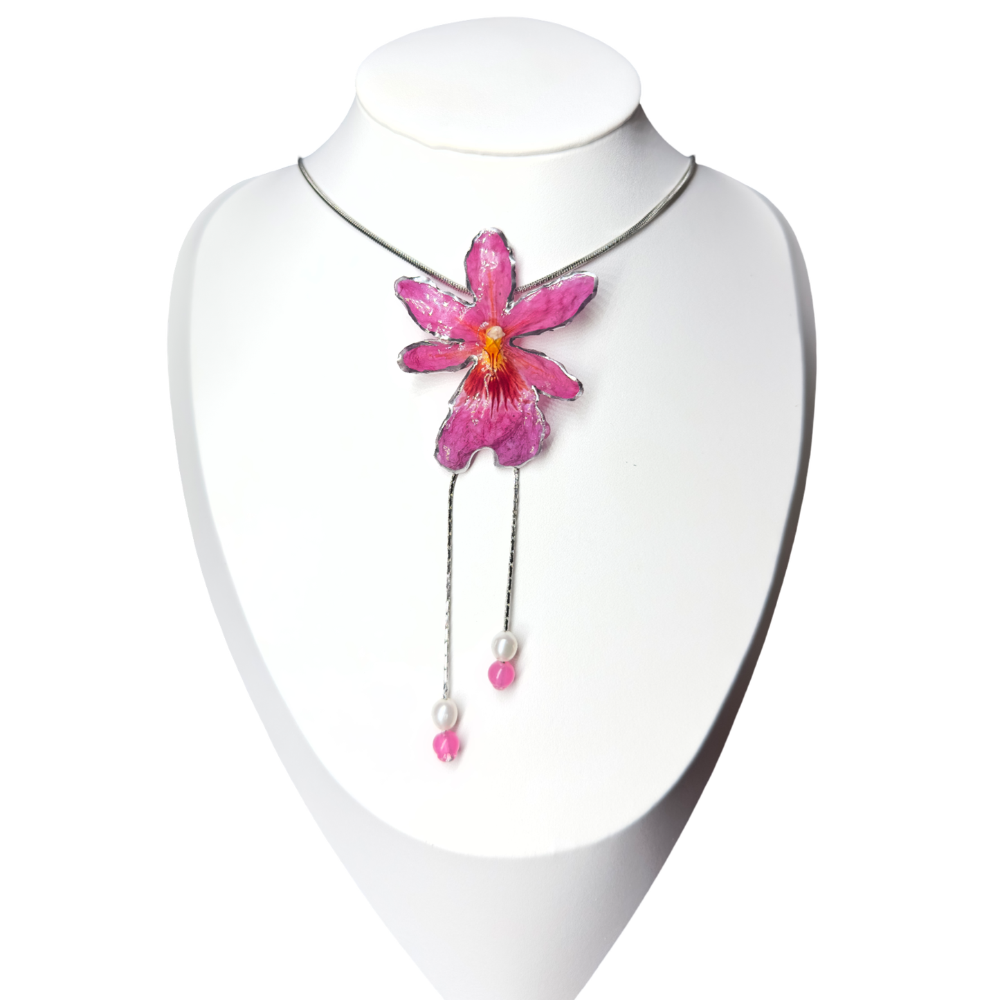 Blush orchid bloom necklace