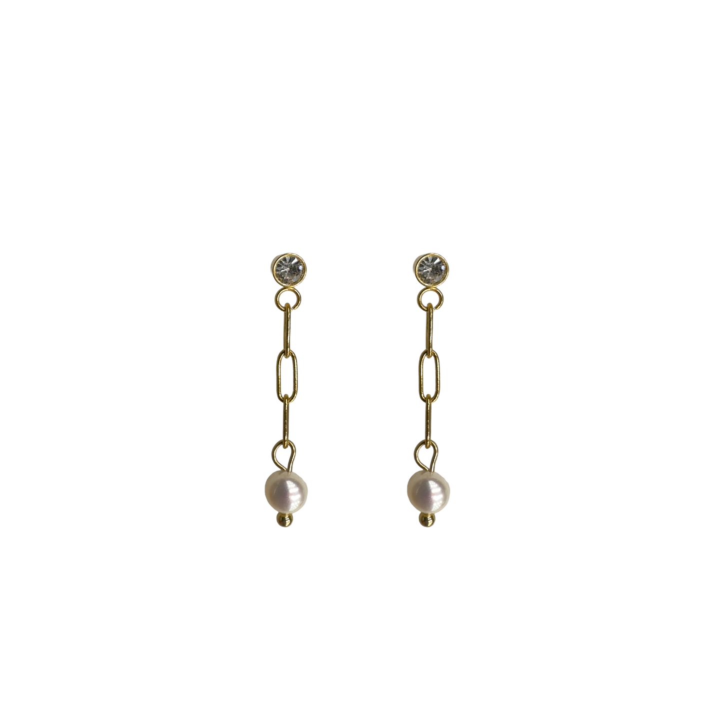 Simple pearly chain earrings
