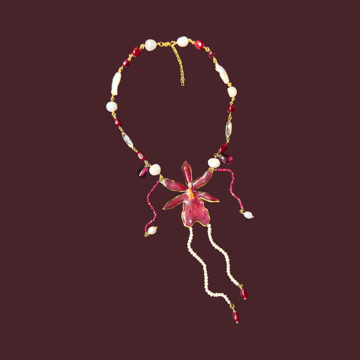 Orchid secret bloom necklace