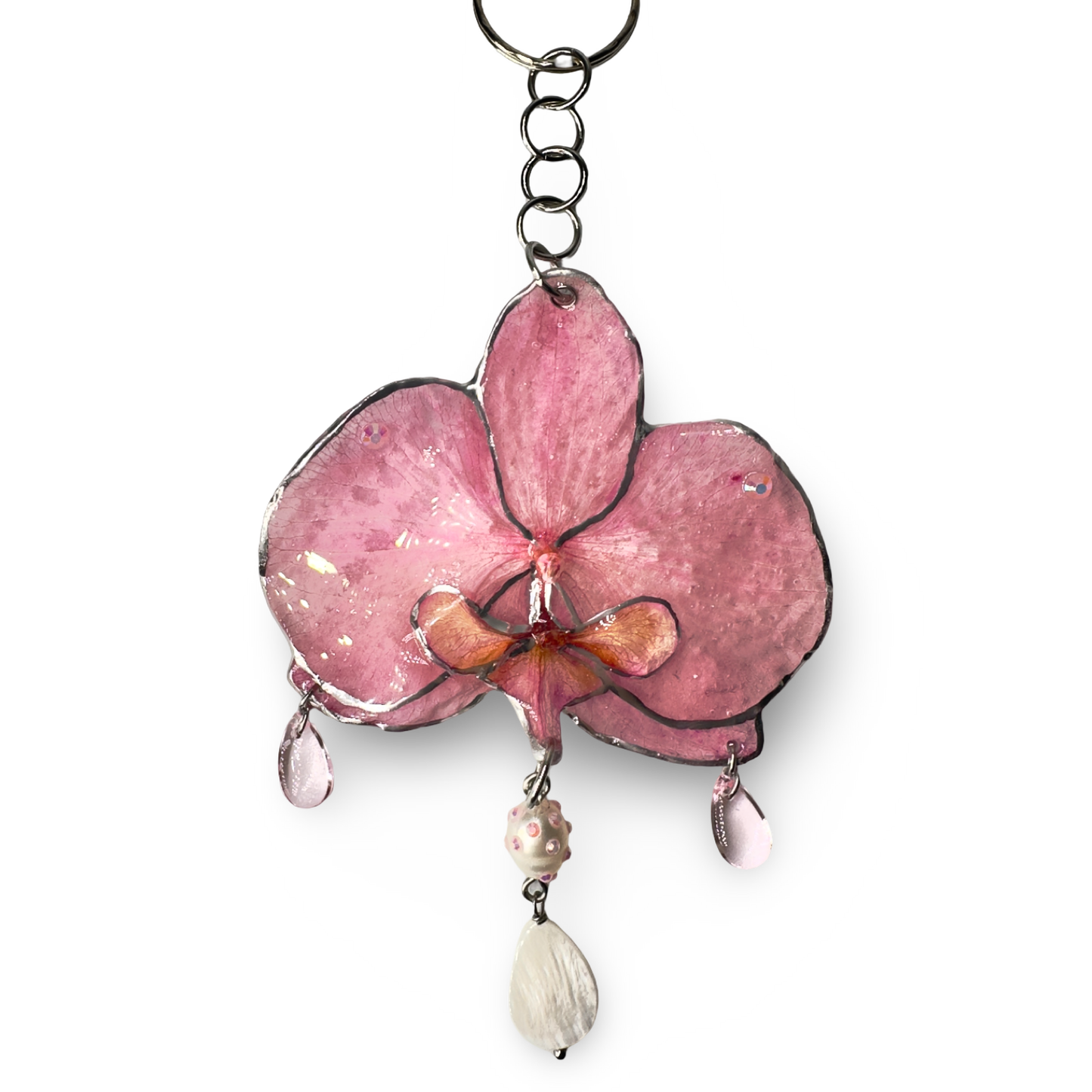 Barbie pink orchid bag charm