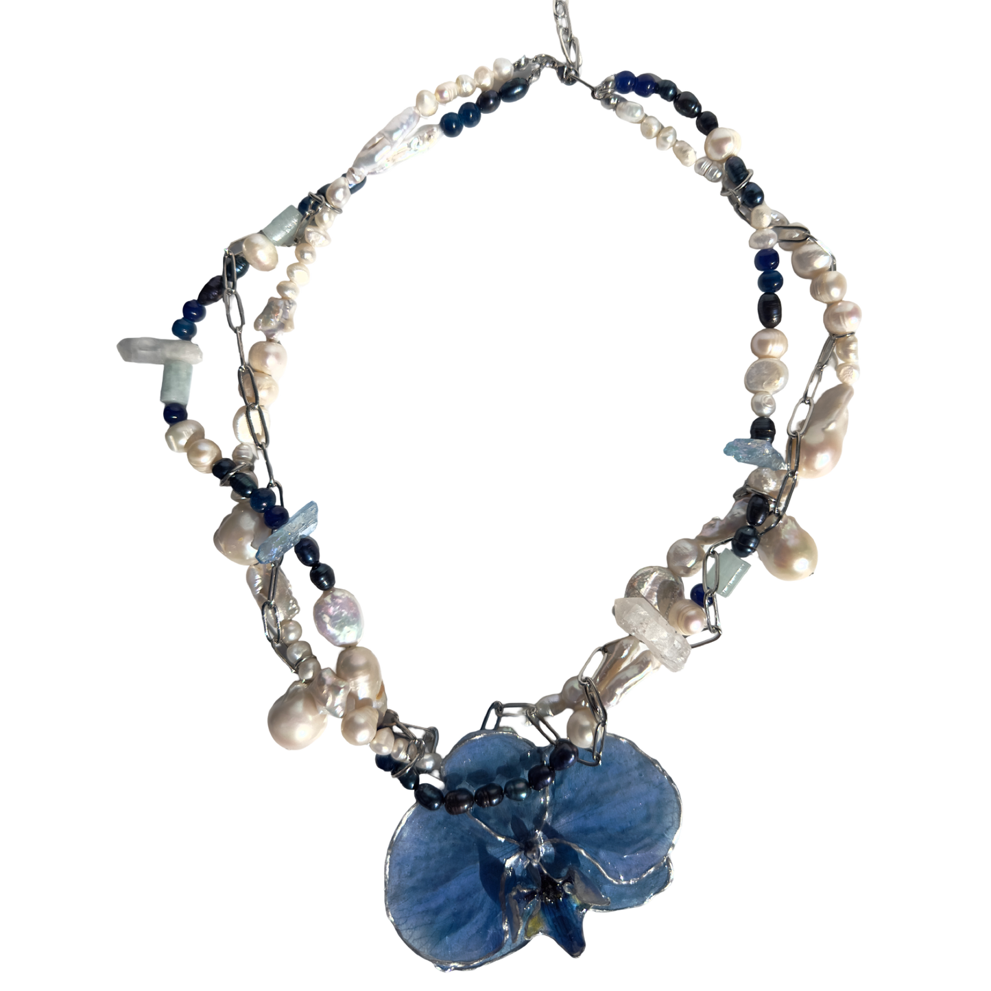 Extravagant chunky pearl heaven orchid necklace (collection piece)