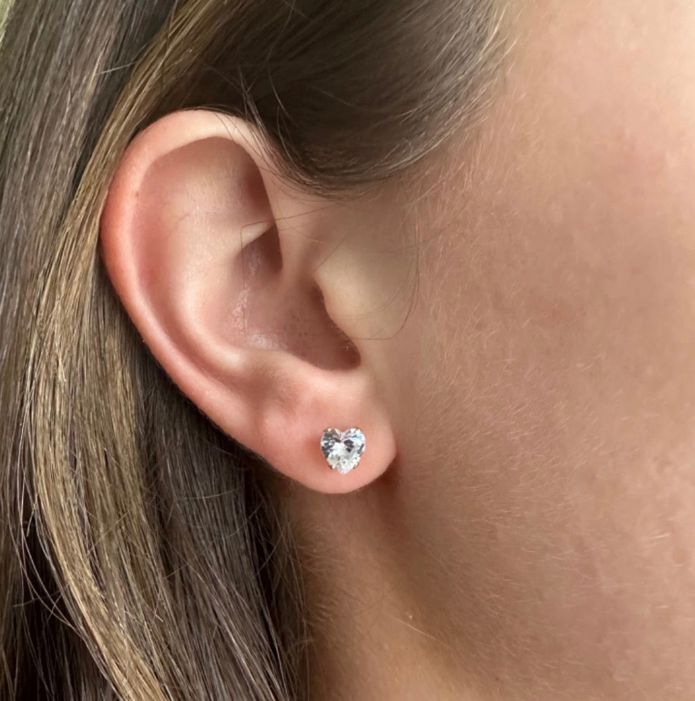 Sparkly heart princess earrings