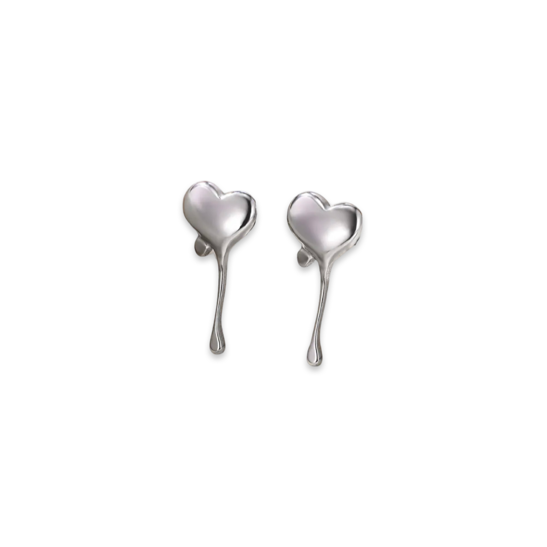 Melting heart earrings