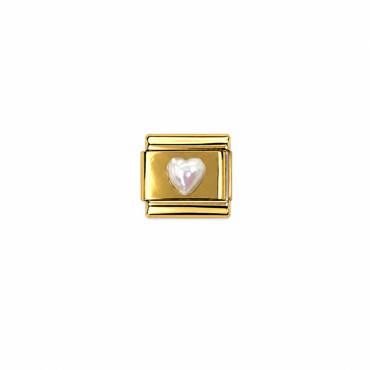 Pearly heart italian charm