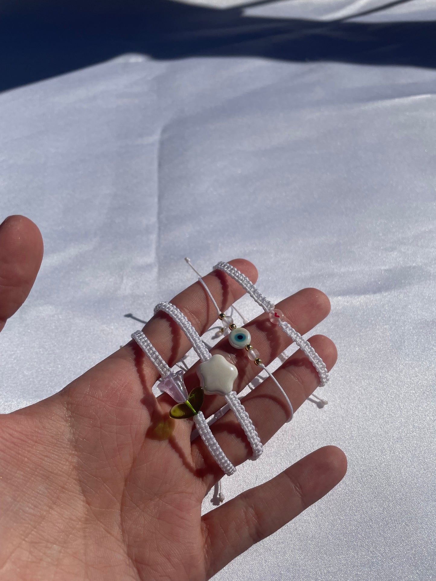 Evil eye glass bracelet