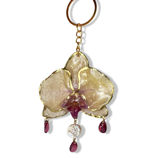 Sunset orchid bag charm