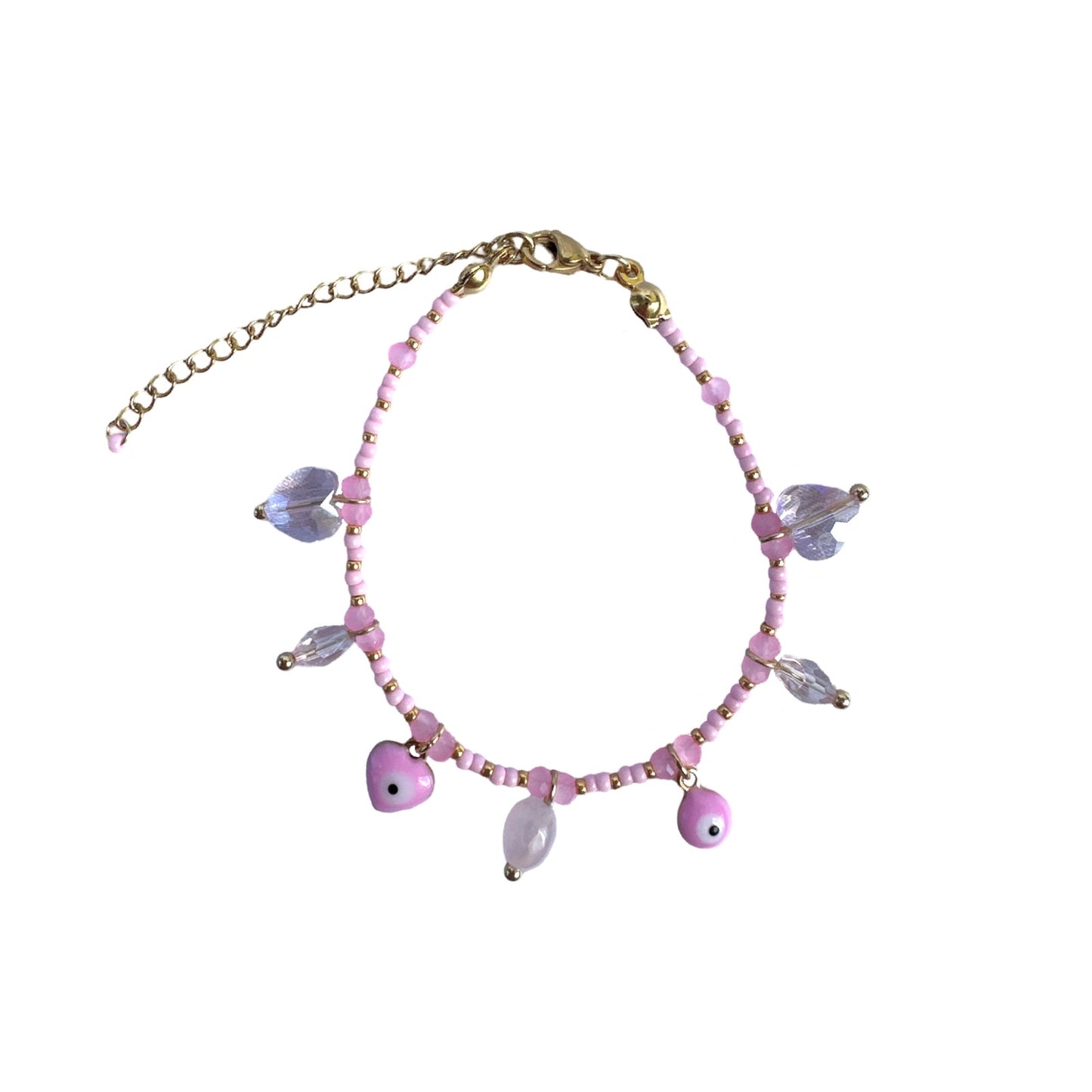 Pink charms summer bracelet