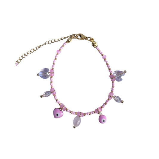 Pink charms summer bracelet