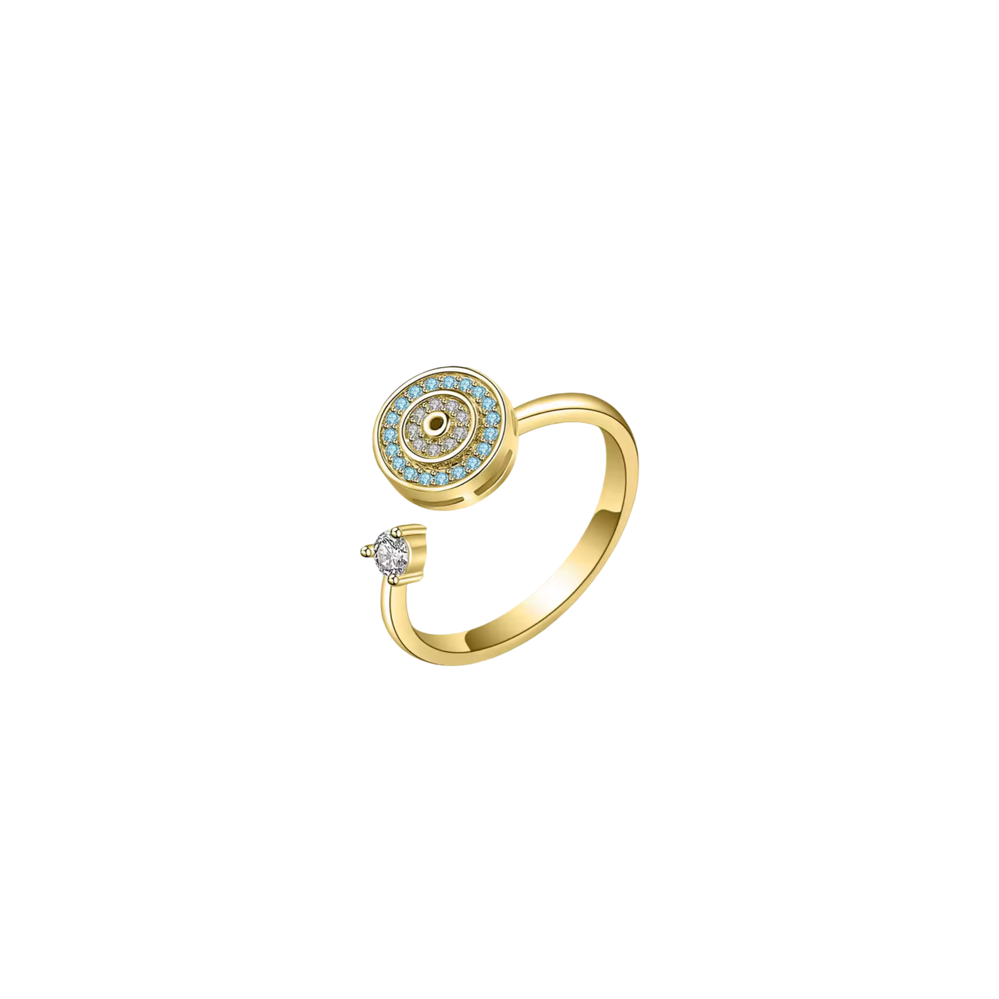 Evil eye circle spinning anxiety ring
