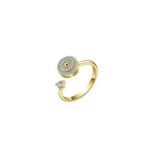 Evil eye circle spinning anxiety ring