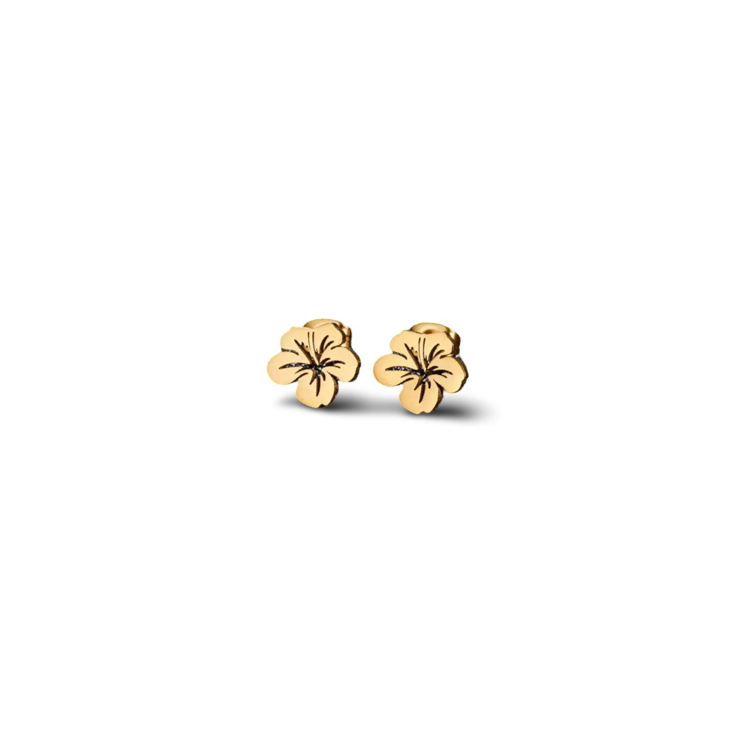 Minimalistic hibiscus earrings