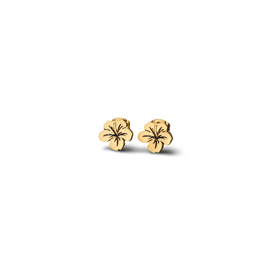 Minimalistic hibiscus earrings