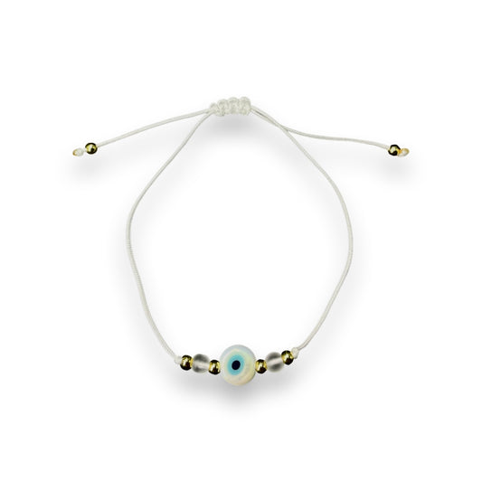 Evil eye glass bracelet