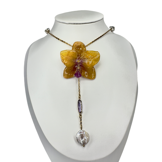 Sunny orchid necklace