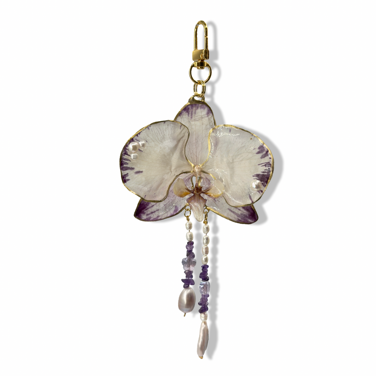 Isolde orchid bag charm