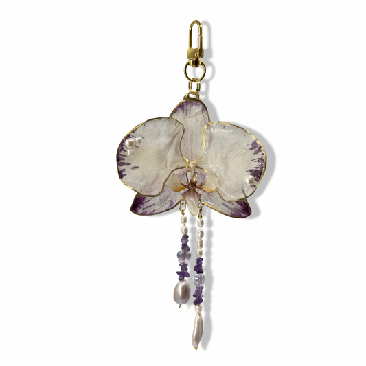 Isolde orchid bag charm