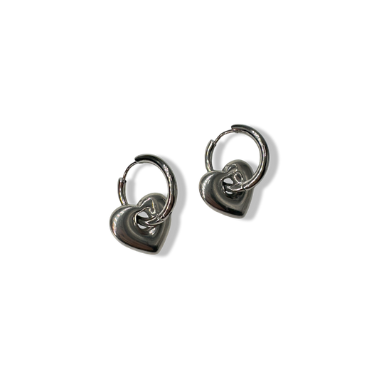 Classy heart chunky earrings