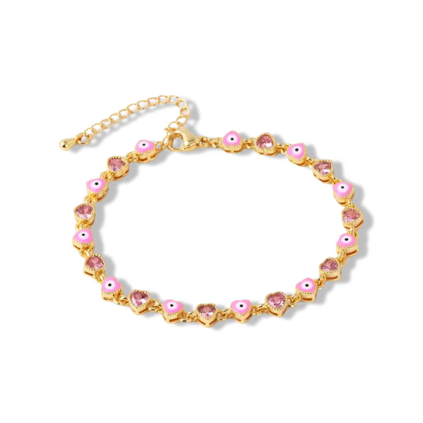 Evil eye shiny heart bracelet