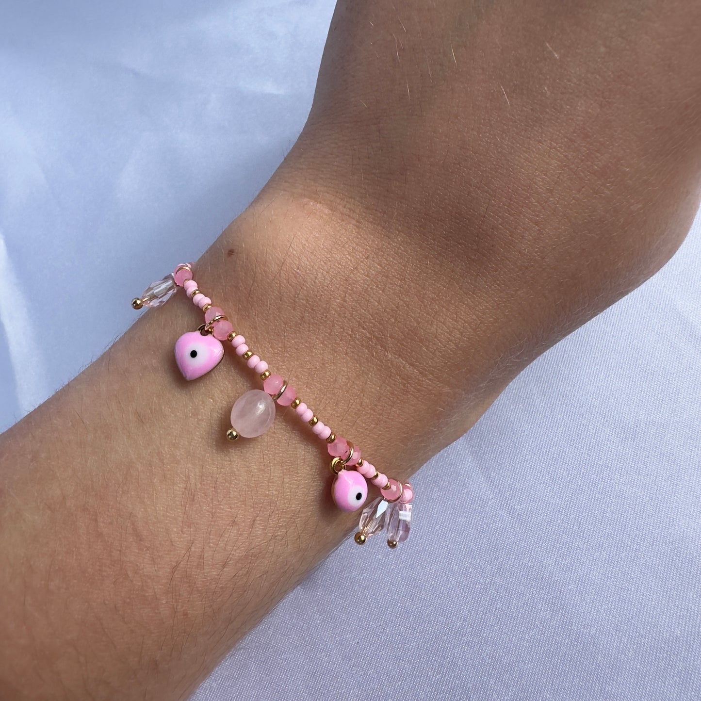 Pink charms summer bracelet
