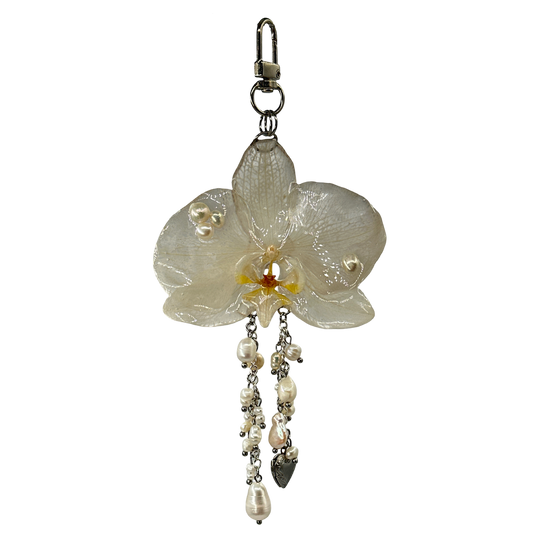 Pearl dream orchid bag charm