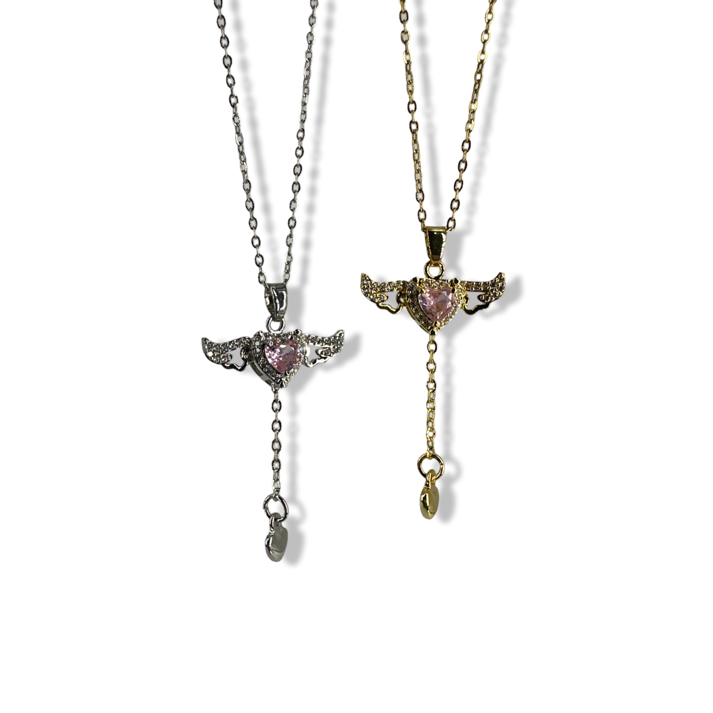 Heart wings sparkly chain