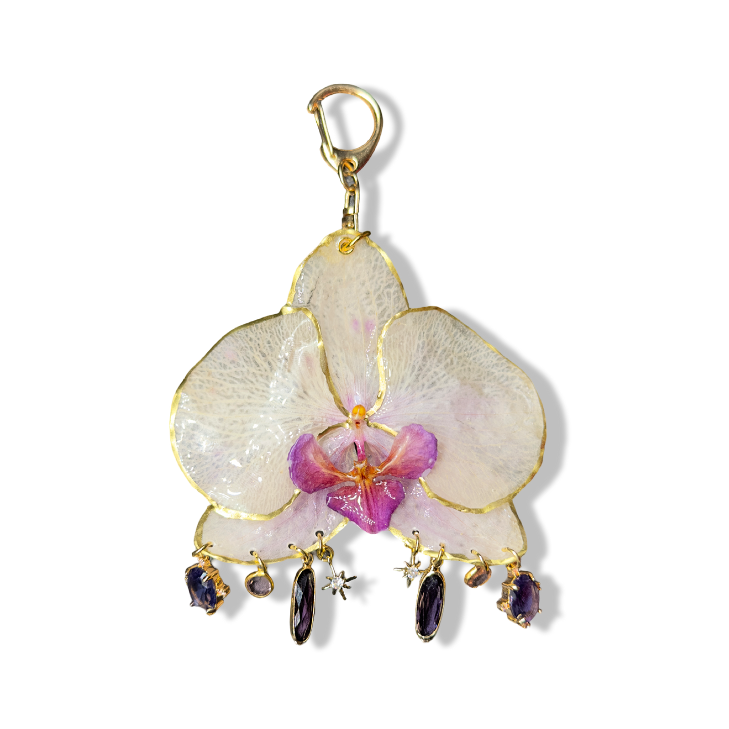 Sunny orchid bag charm