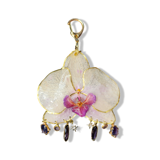 Sunny orchid bag charm