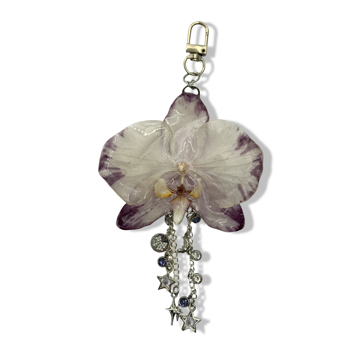 Evangeline orchid bag charm
